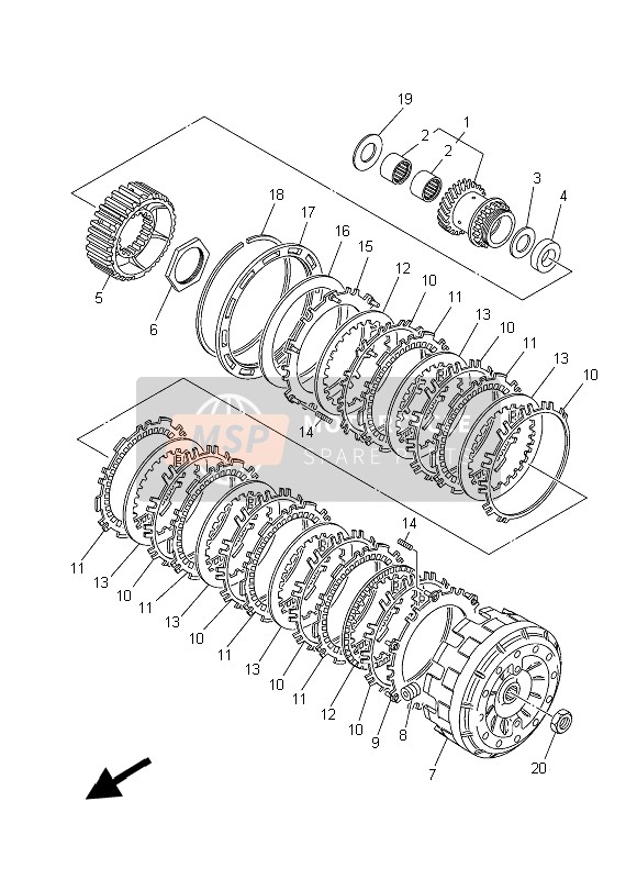 Yamaha XP500 (DNMS) 2015 Koppeling voor een 2015 Yamaha XP500 (DNMS)